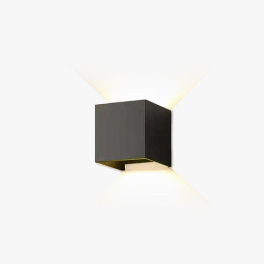 Outdoor Wall Lamp Modern Cube LED Up and Down with Adjustable Beam Angle