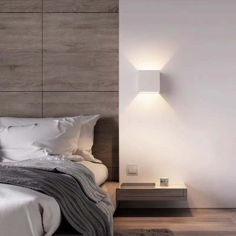 Outdoor Wall Lamp Modern Cube LED Up and Down with Adjustable Beam Angle