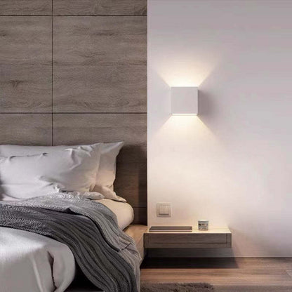 Outdoor Wall Lamp Modern Cube LED Up and Down with Adjustable Beam Angle