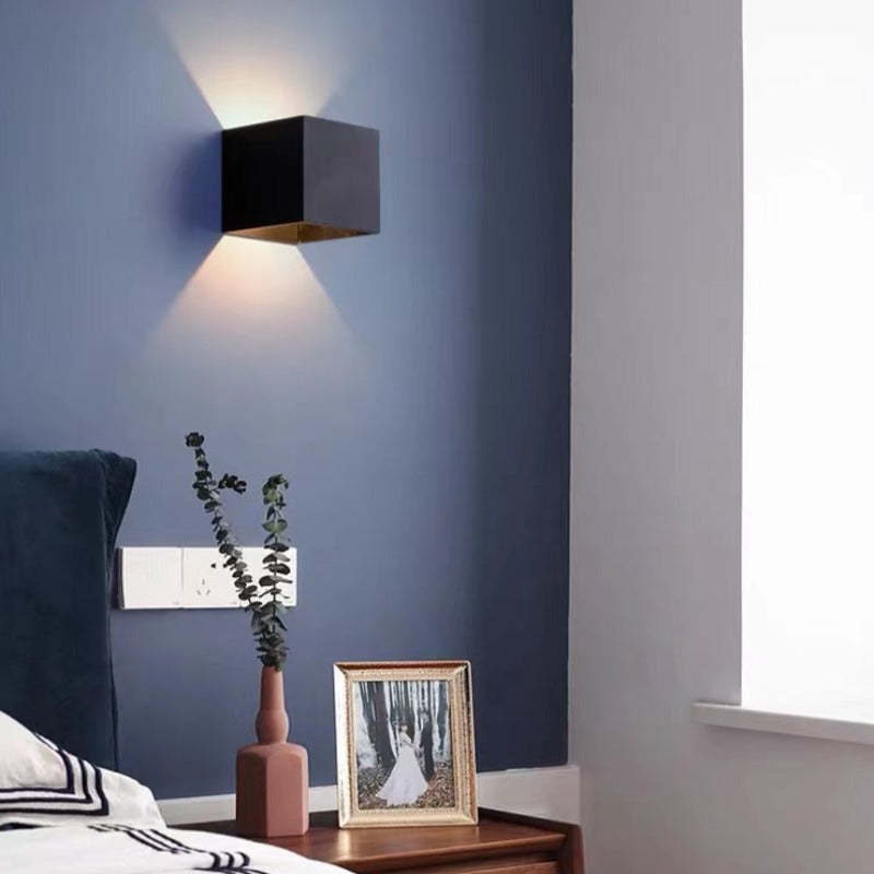 Outdoor Wall Lamp Modern Cube LED Up and Down with Adjustable Beam Angle
