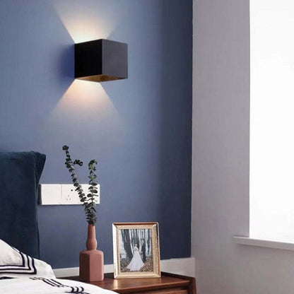 Outdoor Wall Lamp Modern Cube LED Up and Down with Adjustable Beam Angle