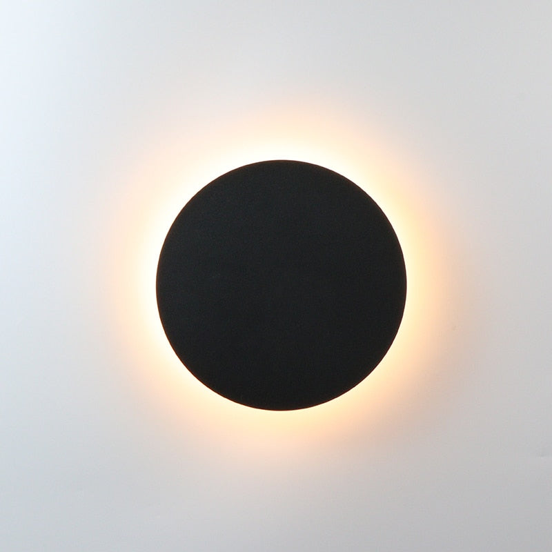 Outdoor Wall Lamp Modern LED with Halo Effect, Round and Square, Motion Sensor Option