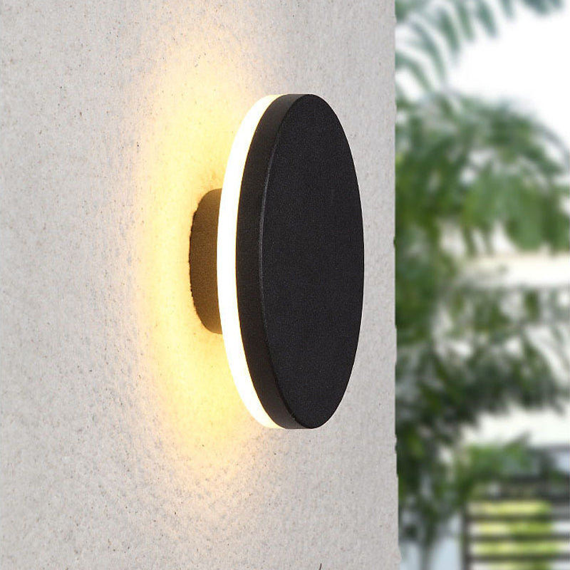 Outdoor Wall Lamp Modern LED with Halo Effect, Round and Square, Motion Sensor Option