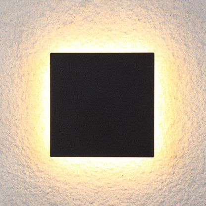 Outdoor Wall Lamp Modern LED with Halo Effect, Round and Square, Motion Sensor Option