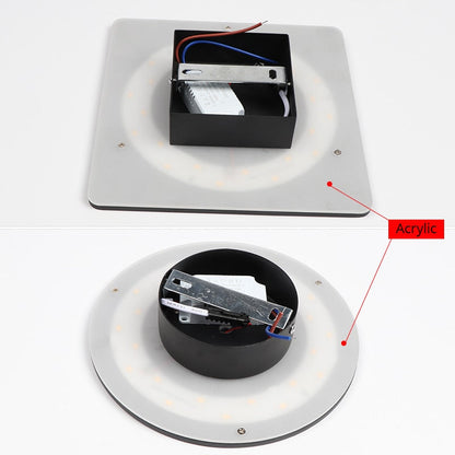 Outdoor Wall Lamp Modern LED with Halo Effect, Round and Square, Motion Sensor Option