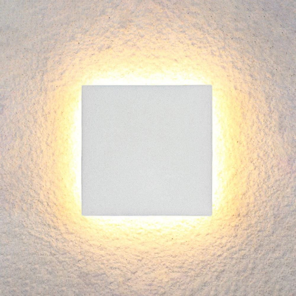 Outdoor Wall Lamp Modern LED with Halo Effect, Round and Square, Motion Sensor Option