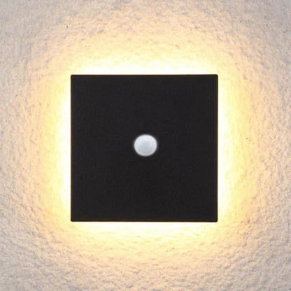 Outdoor Wall Lamp Modern LED with Halo Effect, Round and Square, Motion Sensor Option