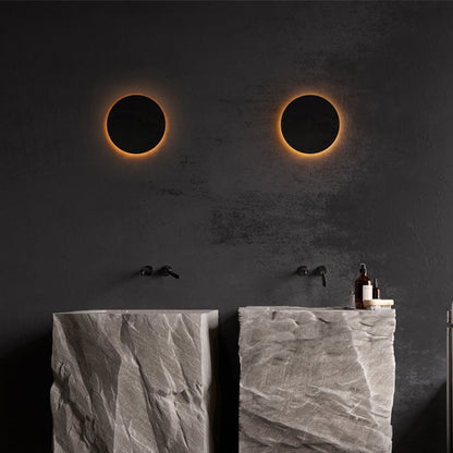 Outdoor Wall Lamp Modern LED with Halo Effect, Round and Square, Motion Sensor Option