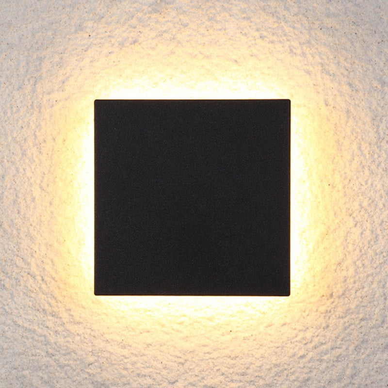 Outdoor Wall Lamp Modern LED with Halo Effect, Round and Square, Motion Sensor Option