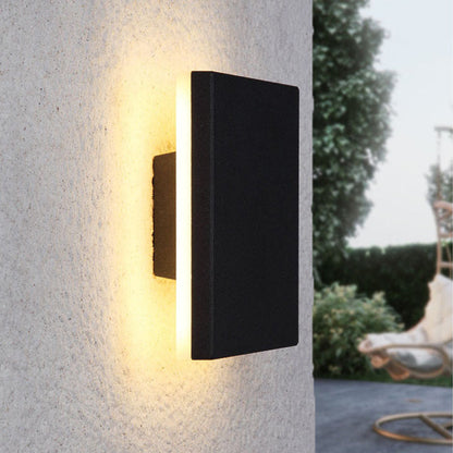 Outdoor Wall Lamp Modern LED with Halo Effect, Round and Square, Motion Sensor Option