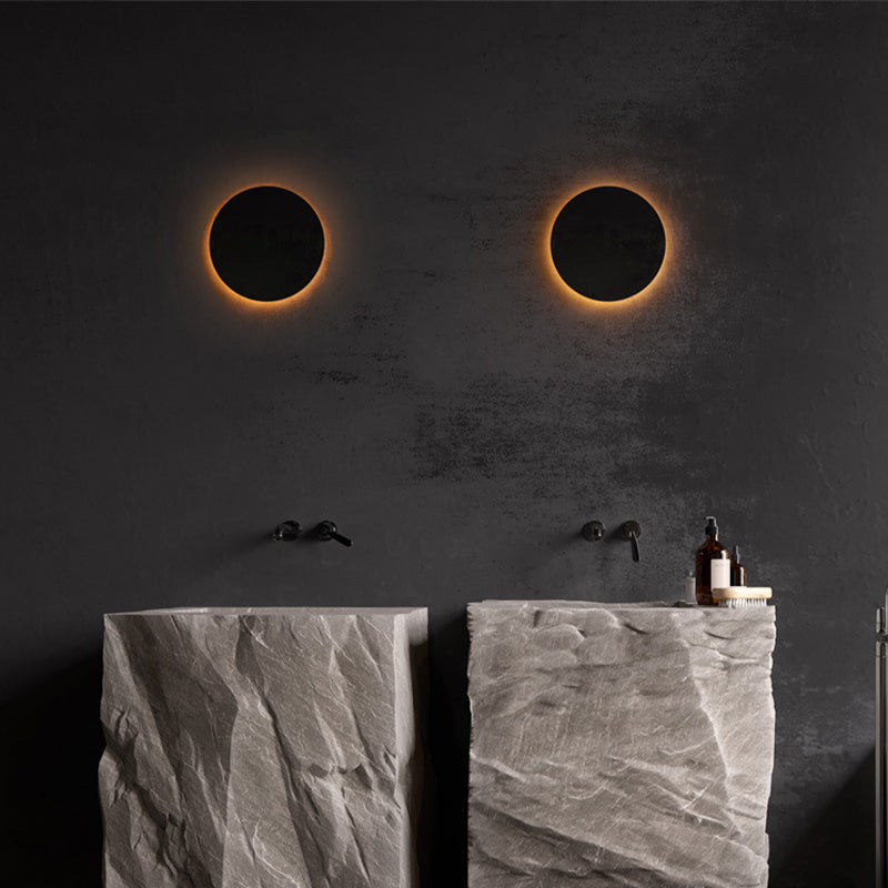 Outdoor Wall Lamp Modern LED with Halo Effect, Round and Square, Motion Sensor Option
