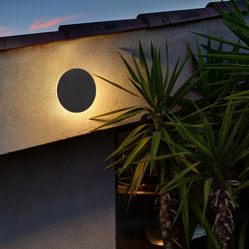 Outdoor Wall Lamp Modern LED with Halo Effect, Round and Square, Motion Sensor Option