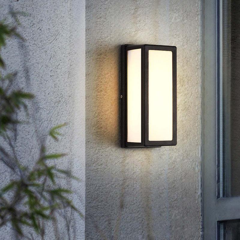Outdoor Wall Lamp Modern Minimalist with Rectangular Acrylic Shade for Indoor and Outdoor Use