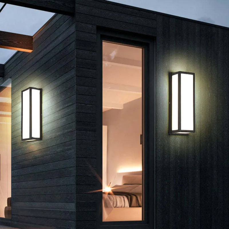 Outdoor Wall Lamp Modern Minimalist with Rectangular Acrylic Shade for Indoor and Outdoor Use