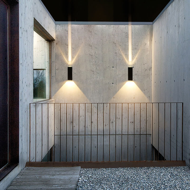 Outdoor Wall Lamp Modern Up Down Light with Beam Effect for Patio and Facade