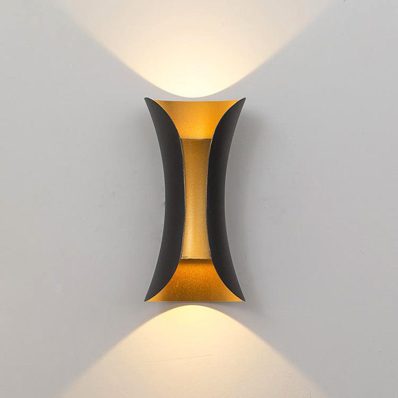 Outdoor Wall Lamp Modern Up Down Light with Hourglass Shape for Indoor and Outdoor Use