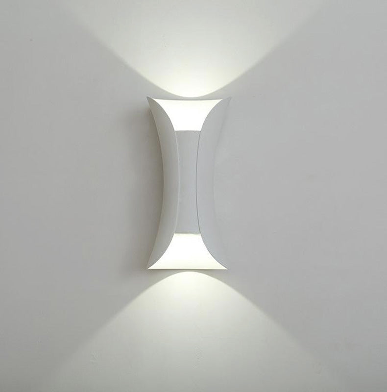 Outdoor Wall Lamp Modern Up Down Light with Hourglass Shape for Indoor and Outdoor Use