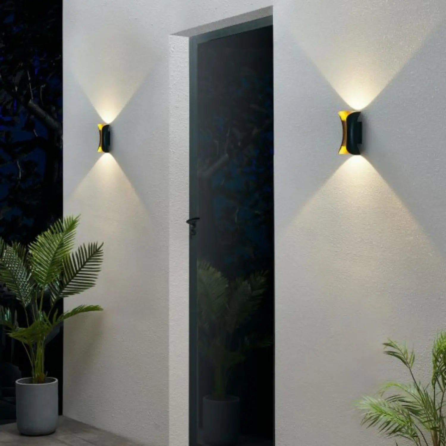 Outdoor Wall Lamp Modern Up Down Light with Hourglass Shape for Indoor and Outdoor Use