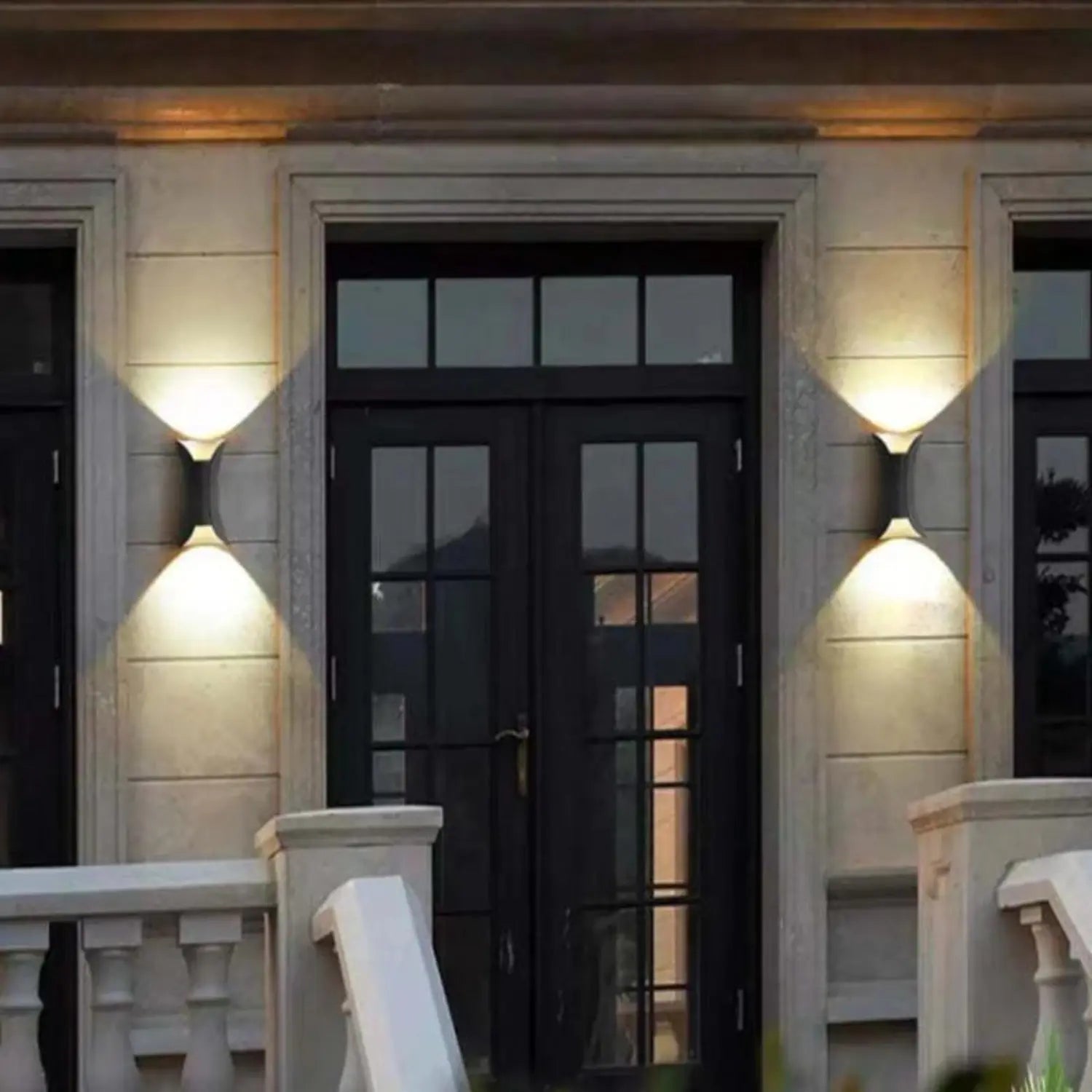 Outdoor Wall Lamp Modern Up Down Light with Hourglass Shape for Indoor and Outdoor Use