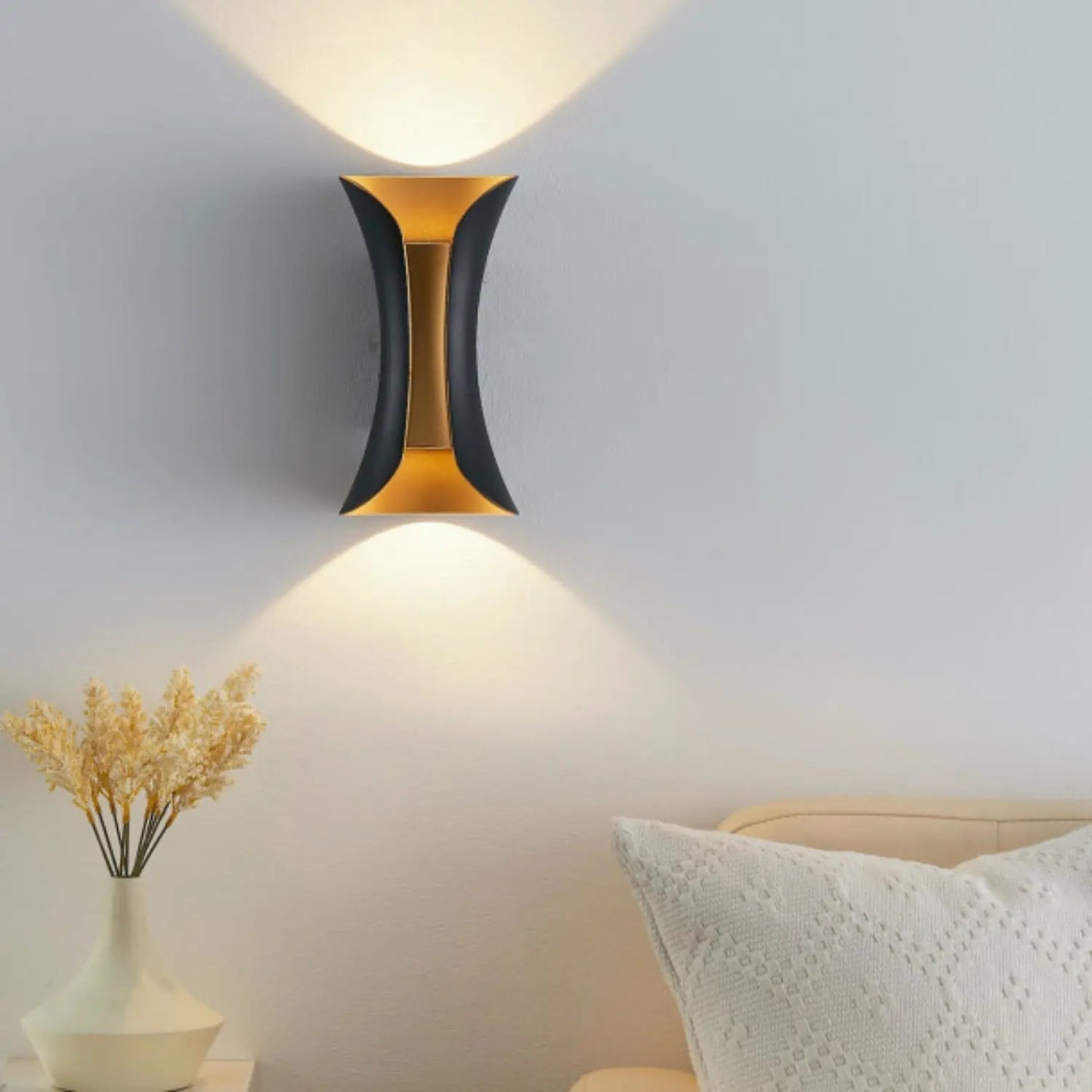 Outdoor Wall Lamp Modern Up Down Light with Hourglass Shape for Indoor and Outdoor Use
