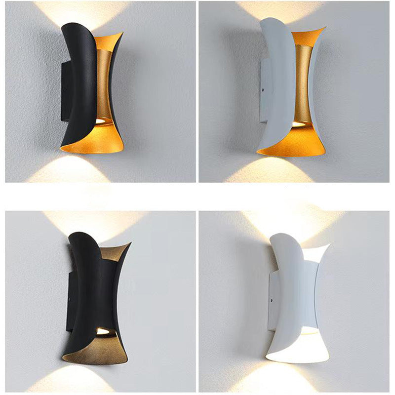 Outdoor Wall Lamp Modern Up Down Light with Hourglass Shape for Indoor and Outdoor Use
