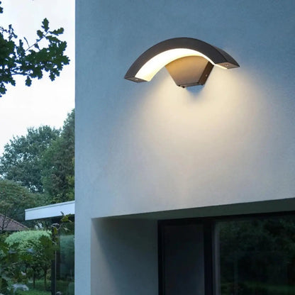 Outdoor Wall Lamp Modern with Arch Design and Integrated LED