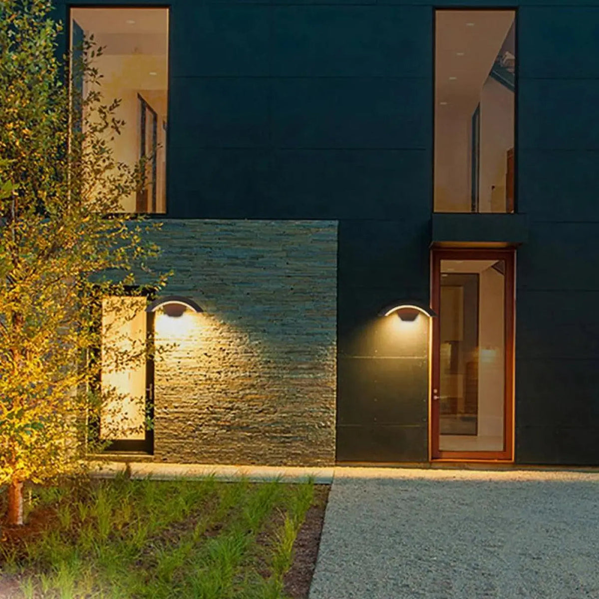 Outdoor Wall Lamp Modern with Arch Design and Integrated LED