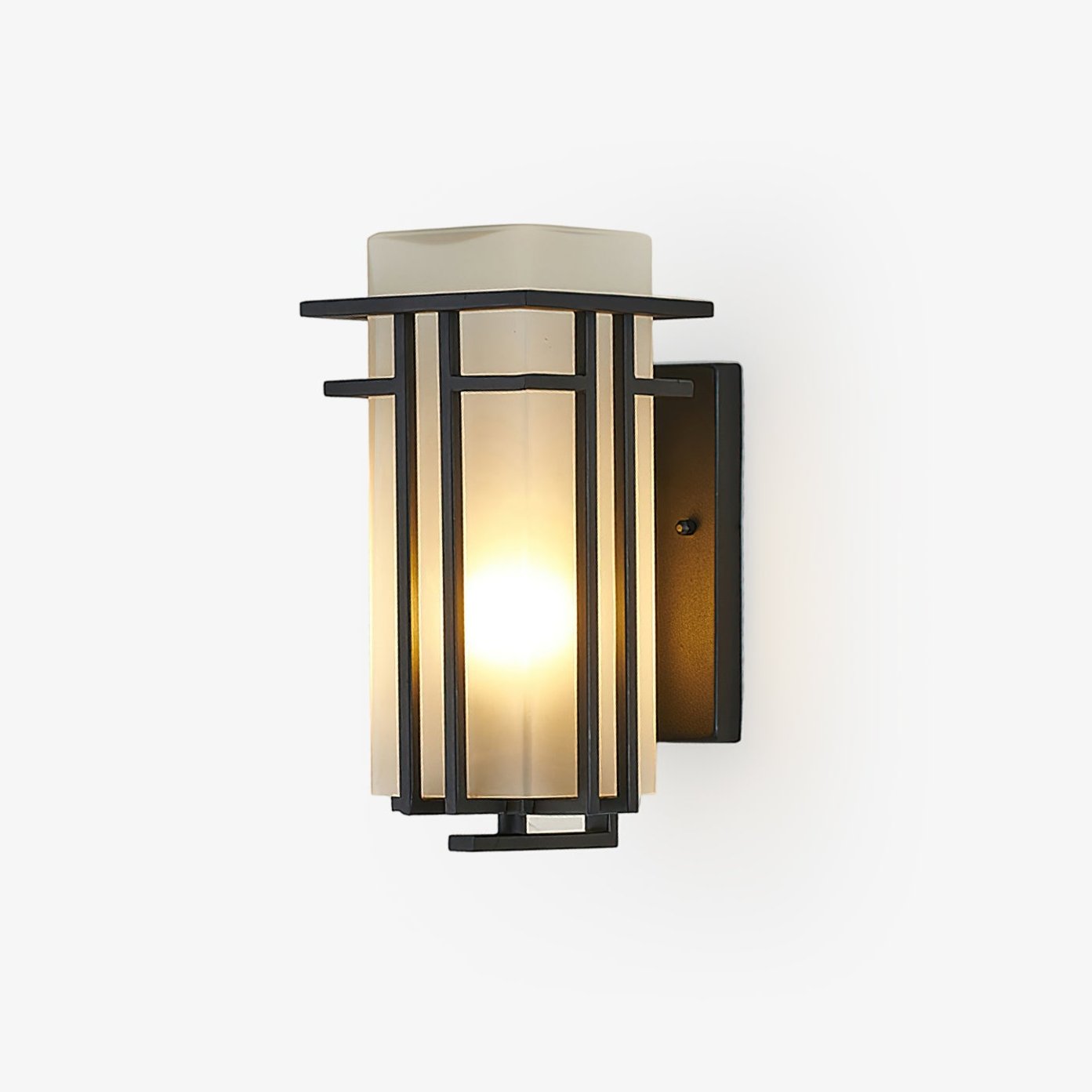 Outdoor Wall Lamp Modern with Frosted Glass Shade and Metal Frame