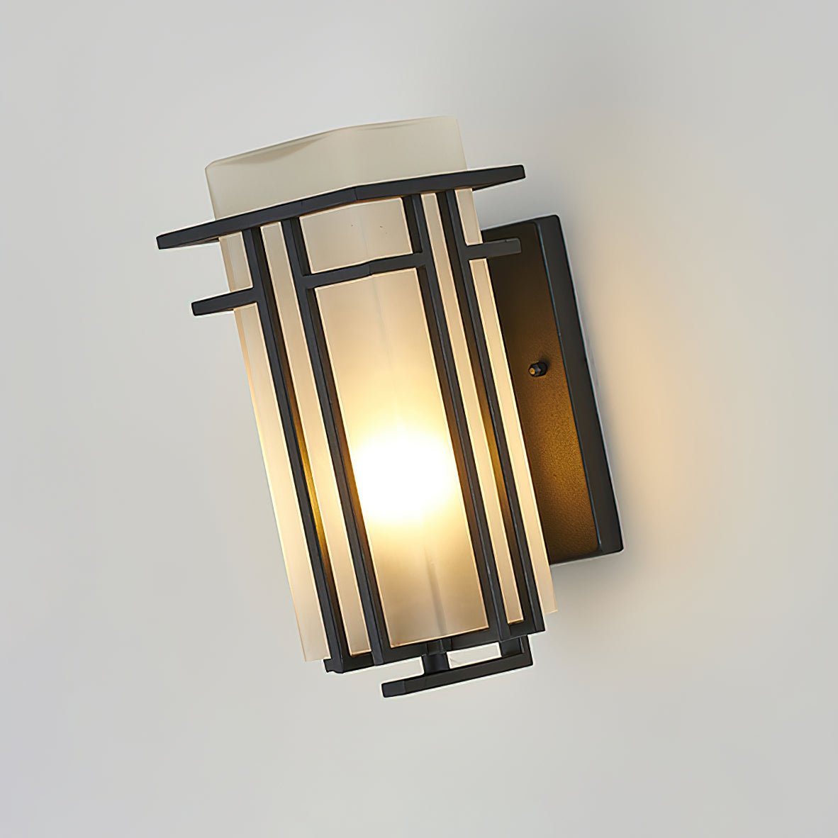 Outdoor Wall Lamp Modern with Frosted Glass Shade and Metal Frame