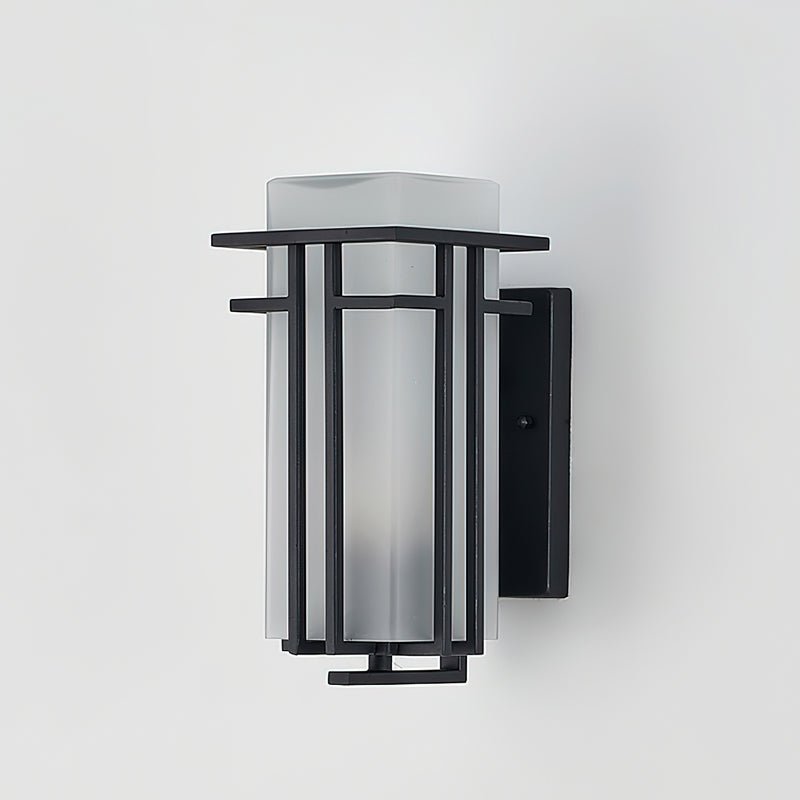 Outdoor Wall Lamp Modern with Frosted Glass Shade and Metal Frame