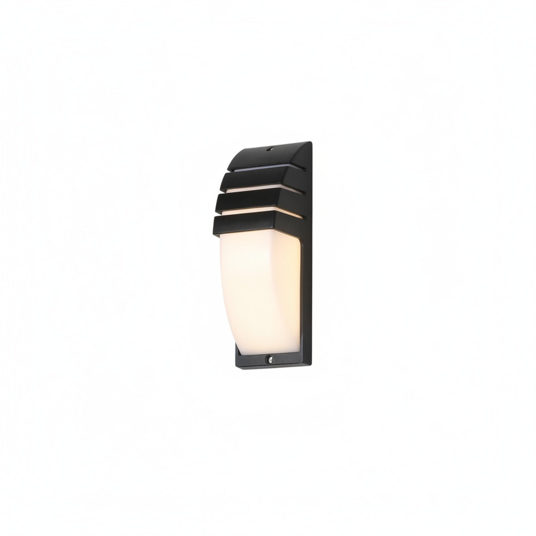 Outdoor Wall Lamp Modern with Motion Sensor and Louvered Hood for Patio and Entrance