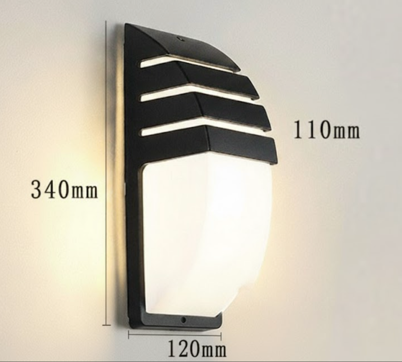 Outdoor Wall Lamp Modern with Motion Sensor and Louvered Hood for Patio and Entrance