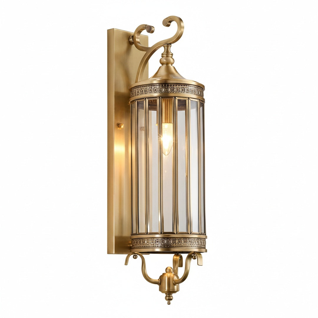 Outdoor Wall Lamp Vintage Lantern Style with Glass Panels