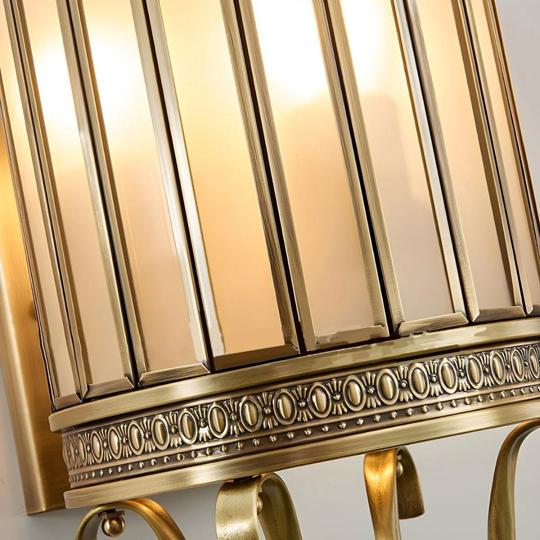 Outdoor Wall Lamp Vintage Lantern Style with Glass Panels