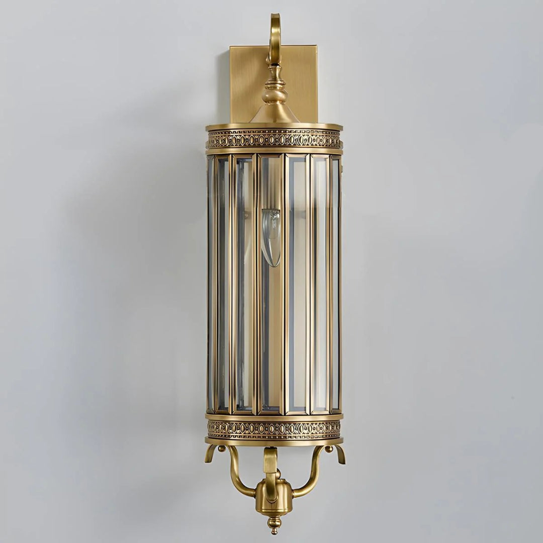 Outdoor Wall Lamp Vintage Lantern Style with Glass Panels