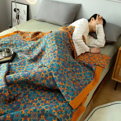 Patterned Six-Layer Quilt with Contrast Border