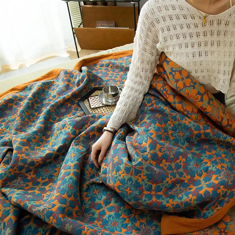 Patterned Six-Layer Quilt with Contrast Border
