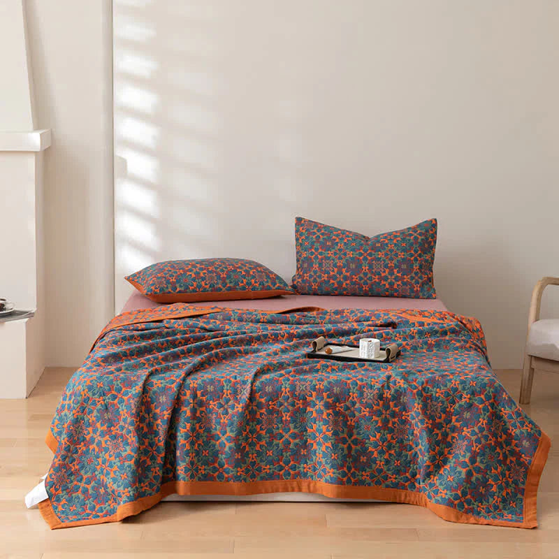 Patterned Six-Layer Quilt with Contrast Border