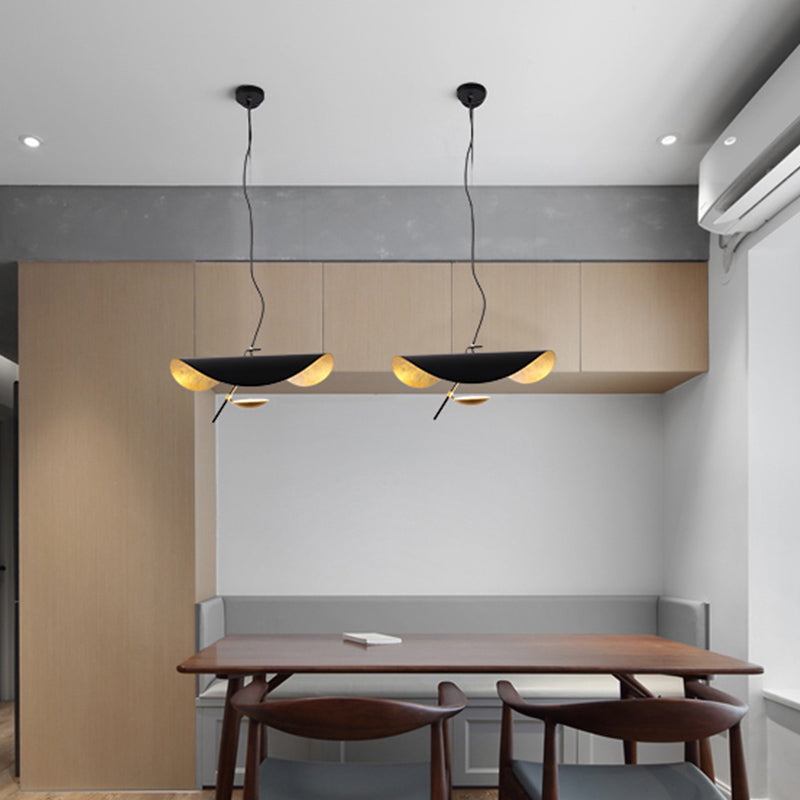 Pendant Lamp Art Deco with Curved Wave Shade and Integrated LED