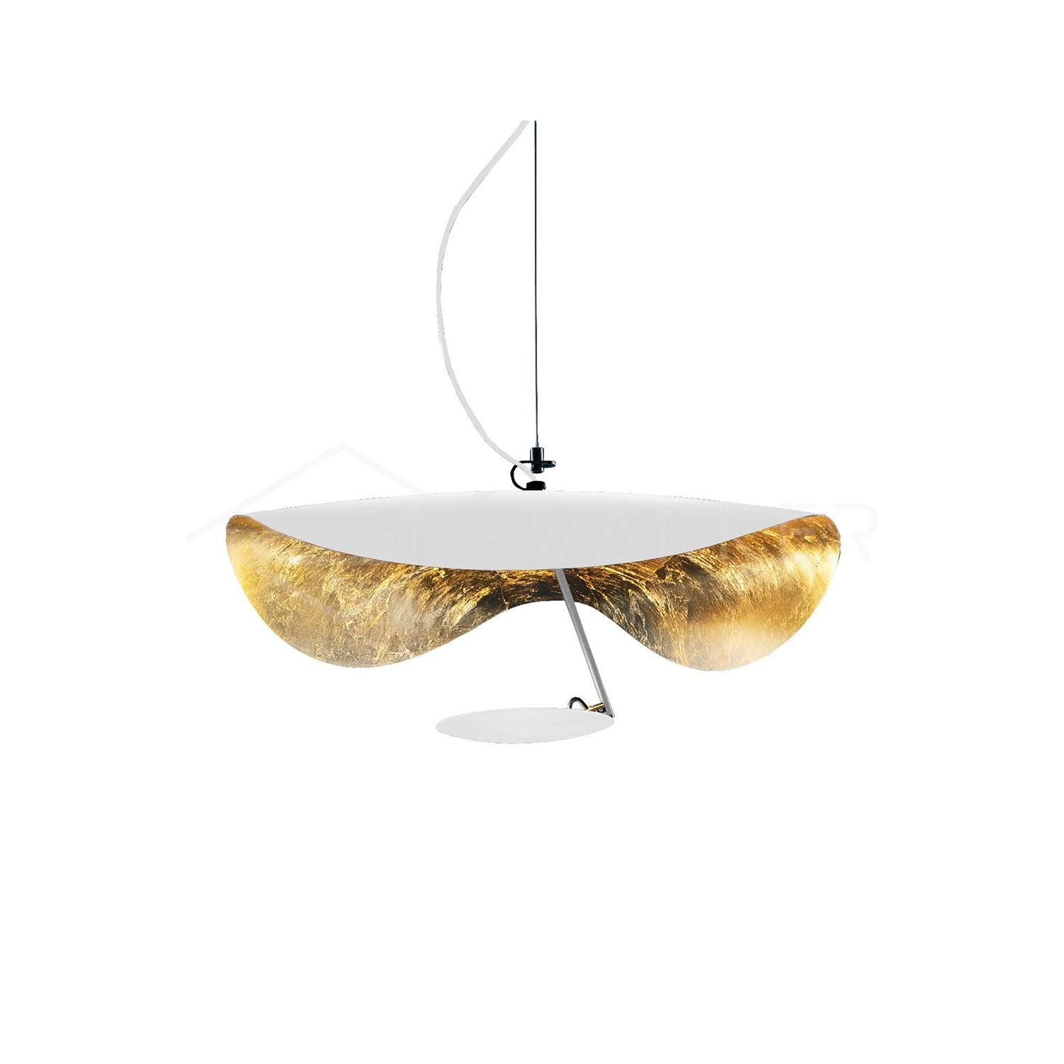 Pendant Lamp Art Deco with Curved Wave Shade and Integrated LED