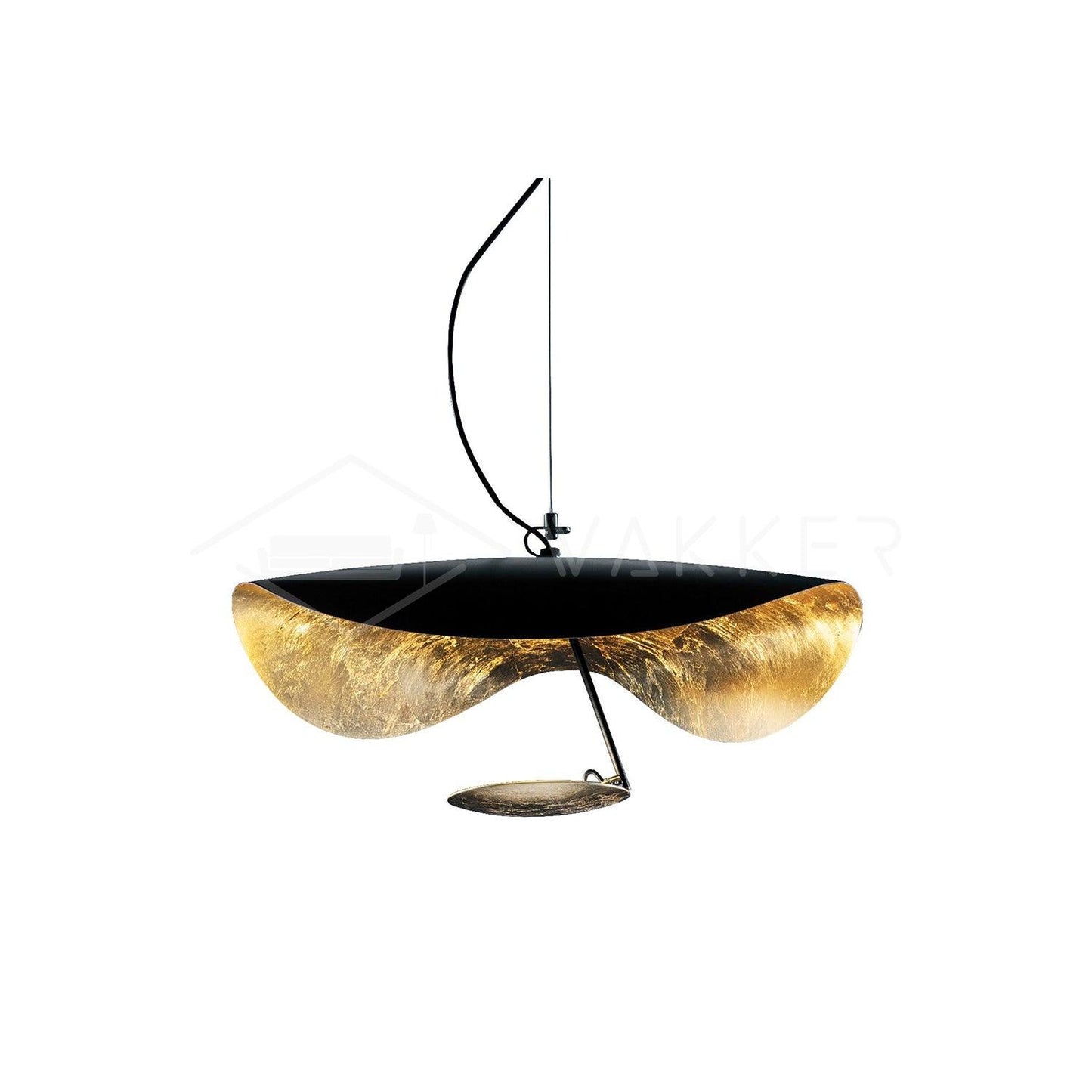 Pendant Lamp Art Deco with Curved Wave Shade and Integrated LED