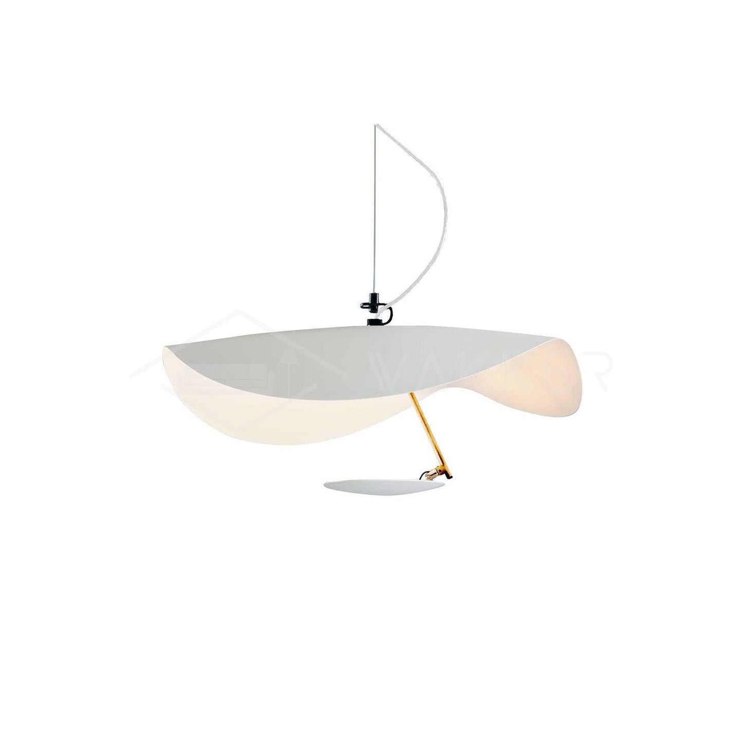 Pendant Lamp Art Deco with Curved Wave Shade and Integrated LED ##POS:107##