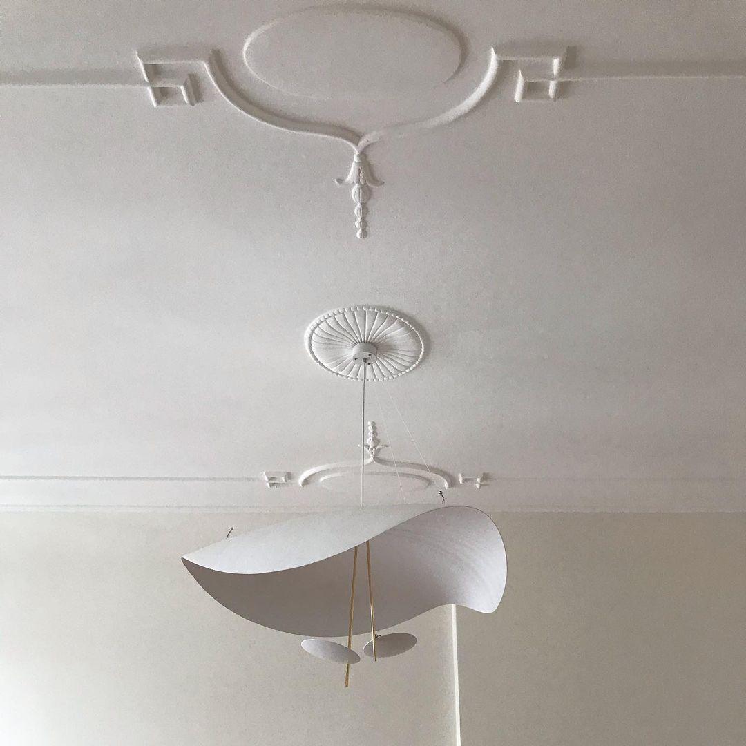 Pendant Lamp Art Deco with Curved Wave Shade and Integrated LED
