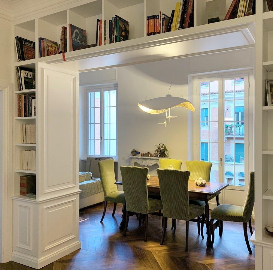 Pendant Lamp Art Deco with Curved Wave Shade and Integrated LED