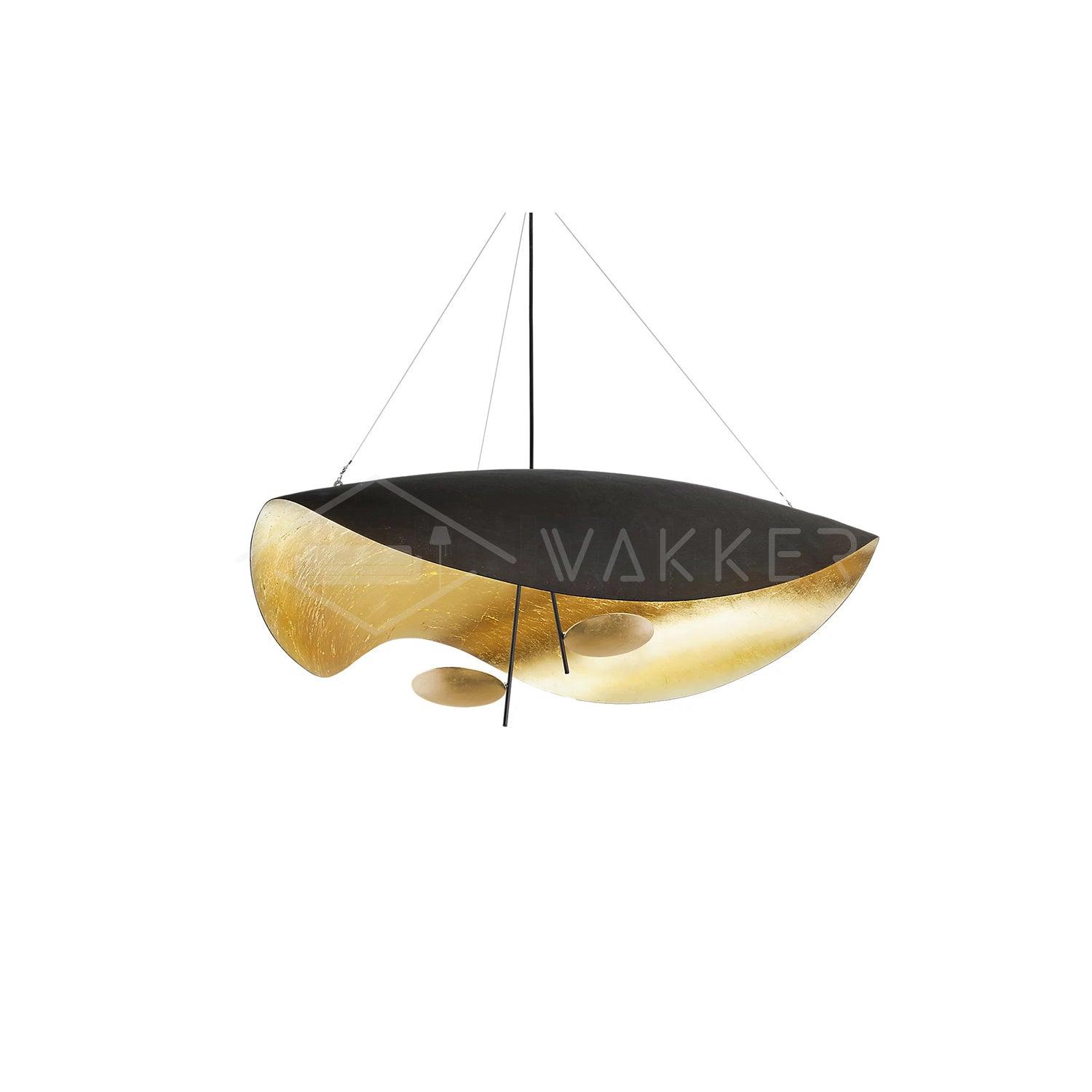 Pendant Lamp Art Deco with Curved Wave Shade and Integrated LED
