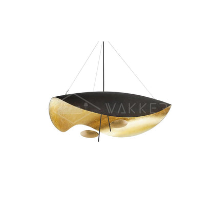 Pendant Lamp Art Deco with Curved Wave Shade and Integrated LED