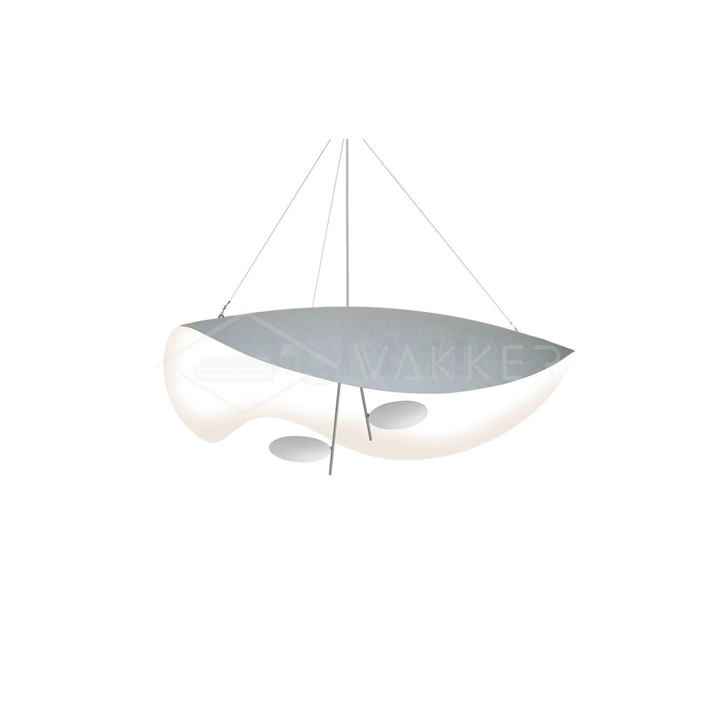 Pendant Lamp Art Deco with Curved Wave Shade and Integrated LED