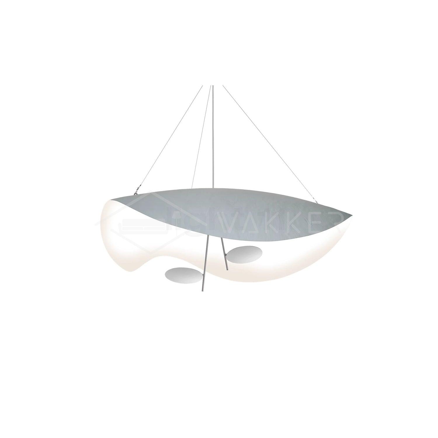 Pendant Lamp Art Deco with Curved Wave Shade and Integrated LED