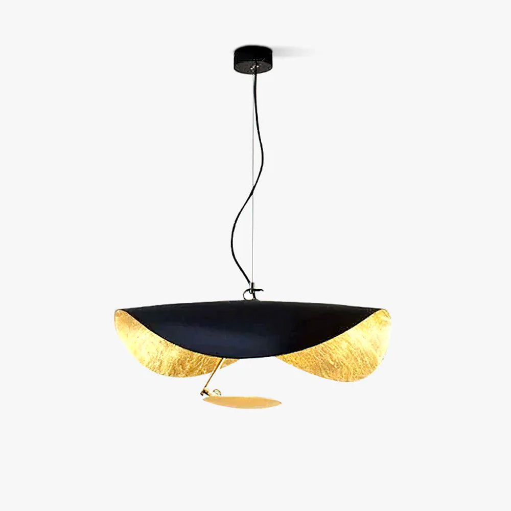 Pendant Lamp Art Deco with Curved Wave Shade and Integrated LED