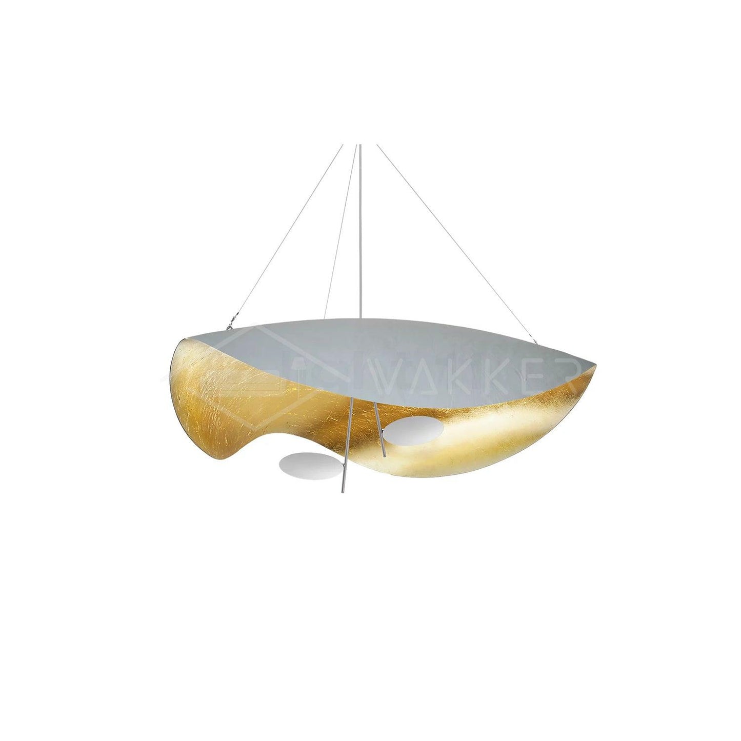 Pendant Lamp Art Deco with Curved Wave Shade and Integrated LED